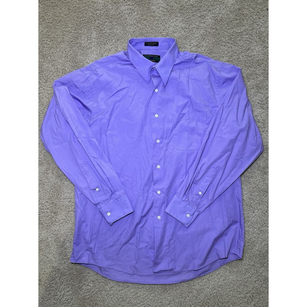 Alexander Julian Colours Purple Y2K Button Down Dress Shirt Men's Large